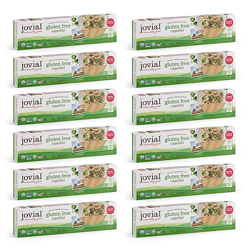 JOVIAL ORGANIC WHOLE GRAIN BROWN RICE CAPELLINI PASTA - GLUTEN FREE, DAIRY FREE, MADE IN ITALY - 12 OZ, 12 PACK