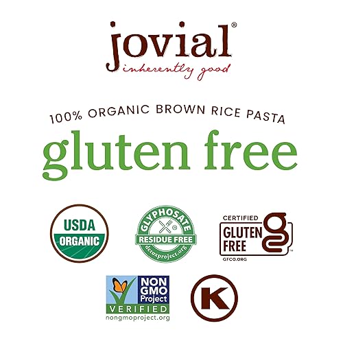 JOVIAL ORGANIC WHOLE GRAIN BROWN RICE CASERECCE PASTA - GLUTEN FREE, DAIRY FREE - 12 OZ, 2 PACK