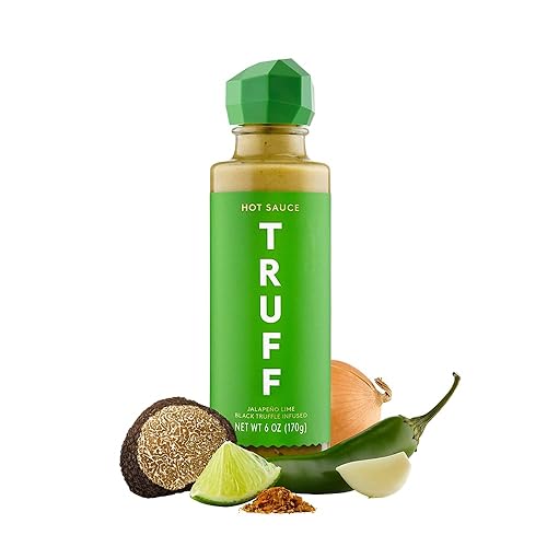 TRUFF JALAPEñO LIME HOT SAUCE 6 OZ. WITH BLACK TRUFFLES & JALAPEñO PEPPERS