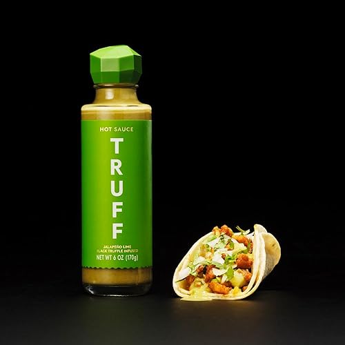 TRUFF JALAPEñO LIME HOT SAUCE 6 OZ. WITH BLACK TRUFFLES & JALAPEñO PEPPERS
