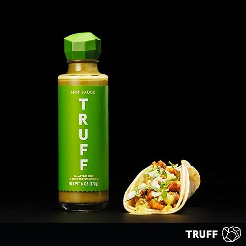 TRUFF JALAPEñO LIME HOT SAUCE 6 OZ. WITH BLACK TRUFFLES & JALAPEñO PEPPERS