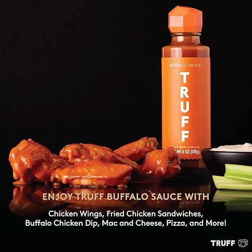 TRUFF BUFFALO SAUCE: GOURMET HOT SAUCE WITH RED CAYENNE PEPPERS AND BLACK TRUFFLE OIL - 6 OZ.