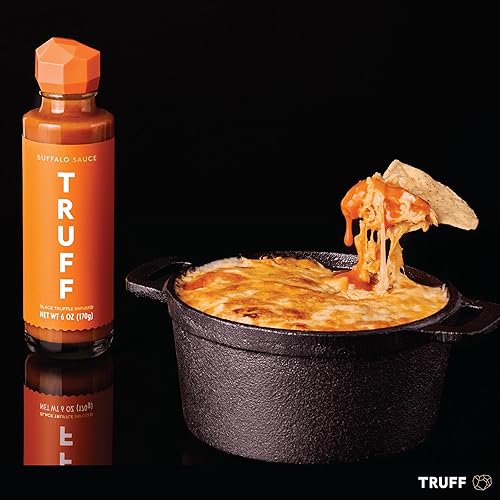 TRUFF BUFFALO SAUCE: GOURMET HOT SAUCE WITH RED CAYENNE PEPPERS AND BLACK TRUFFLE OIL - 6 OZ.
