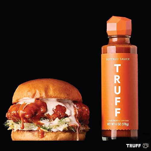 TRUFF BUFFALO SAUCE: GOURMET HOT SAUCE WITH RED CAYENNE PEPPERS AND BLACK TRUFFLE OIL - 6 OZ.