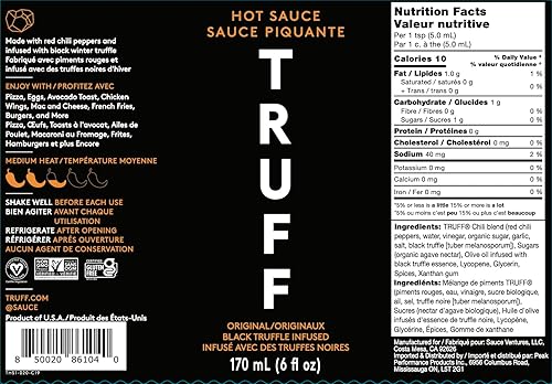 TRUFF HOT SAUCE DUO: BLACK TRUFFLE & CHILI PEPPERS, 2-PACK GIFT SET FOR HOT SAUCE FANS (6 OZ EACH)