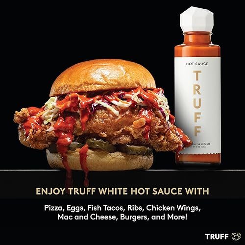 TRUFF WHITE TRUFFLE HOT SAUCE - GOURMET BLEND WITH CHILI PEPPERS AND WHITE TRUFFLE OIL, 6 OZ