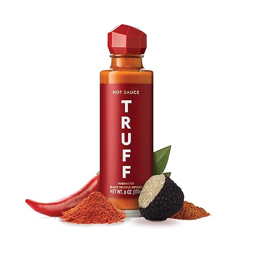 TRUFF HABANERO BLACK TRUFFLE HOT SAUCE, SPICY GOURMET SAUCE WITH JALAPEñO & RED CHILI PEPPERS, 6 OZ.