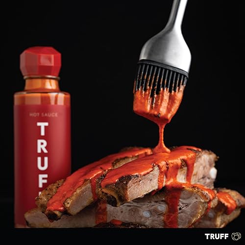 TRUFF HABANERO BLACK TRUFFLE HOT SAUCE, SPICY GOURMET SAUCE WITH JALAPEñO & RED CHILI PEPPERS, 6 OZ.