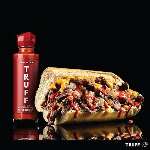 TRUFF HABANERO BLACK TRUFFLE HOT SAUCE, SPICY GOURMET SAUCE WITH JALAPEñO & RED CHILI PEPPERS, 6 OZ.