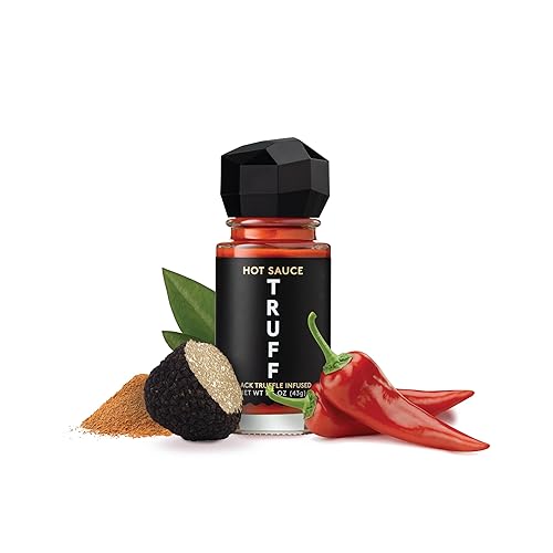 TRUFF HOT SAUCE MINI SET - BLACK TRUFFLE & CHILI, 4-PACK TRAVEL BOTTLES - UNIQUE FLAVOR GIFT (1.5 OZ)