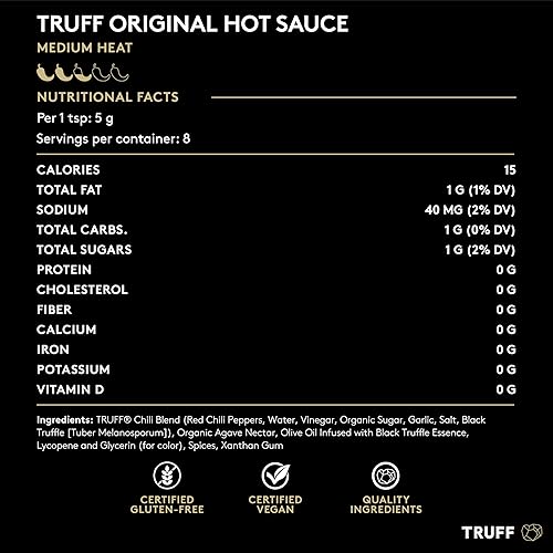 TRUFF HOT SAUCE MINI SET - BLACK TRUFFLE & CHILI, 4-PACK TRAVEL BOTTLES - UNIQUE FLAVOR GIFT (1.5 OZ)