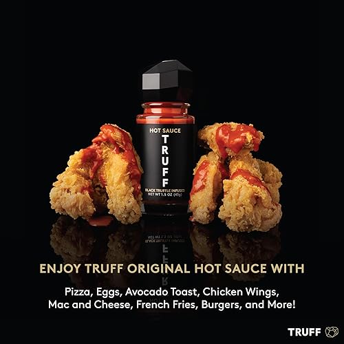 TRUFF HOT SAUCE MINI SET - BLACK TRUFFLE & CHILI, 4-PACK TRAVEL BOTTLES - UNIQUE FLAVOR GIFT (1.5 OZ)