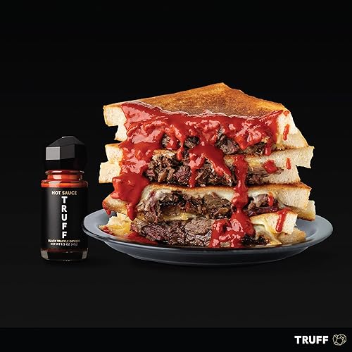 TRUFF HOT SAUCE MINI SET - BLACK TRUFFLE & CHILI, 4-PACK TRAVEL BOTTLES - UNIQUE FLAVOR GIFT (1.5 OZ)