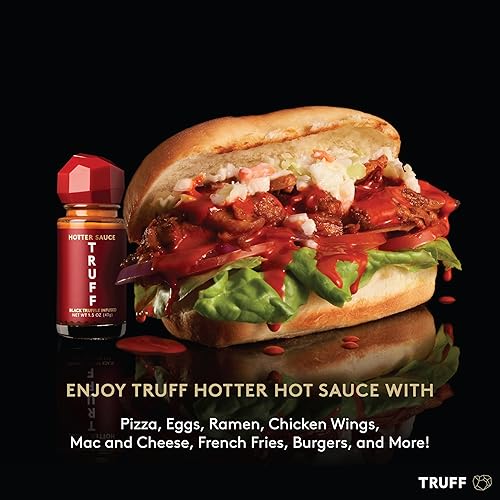 TRUFF HOTTER SAUCE MINI SET - BLACK TRUFFLE & CHILI PEPPERS, 4-PACK TRAVEL BOTTLES, GIFT FOR HOT SAUCE FANS