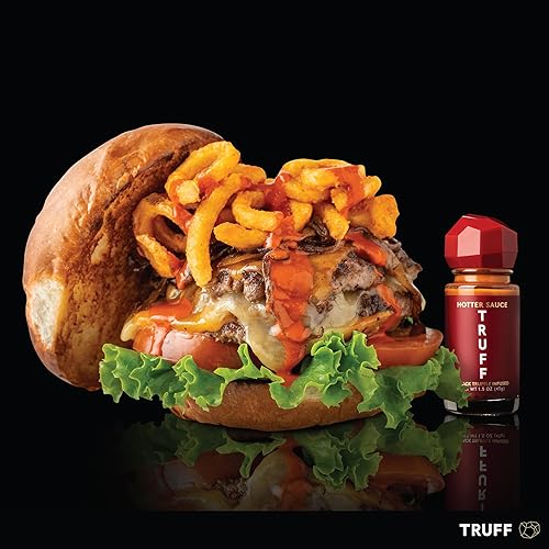TRUFF HOTTER SAUCE MINI SET - BLACK TRUFFLE & CHILI PEPPERS, 4-PACK TRAVEL BOTTLES, GIFT FOR HOT SAUCE FANS