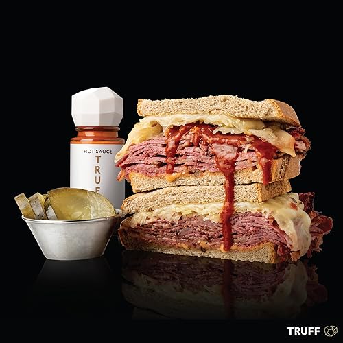 TRUFF WHITE TRUFFLE HOT SAUCE MINI SET - 4 PACK, PORTABLE TRAVEL BOTTLES WITH RED CHILI PEPPERS, CORIANDER - PERFECT GIFT FOR HOT SAUCE ENTHUSIASTS (6 OZ)