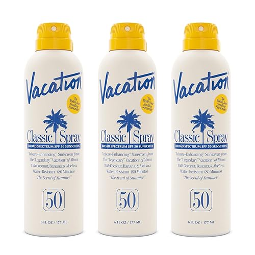 VACATION CLASSIC SUNSCREEN SPRAY, WATER-RESISTANT, LIGHTWEIGHT, VEGAN, 6 FL. OZ. - PACK OF 3