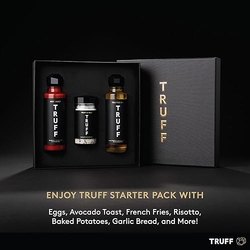 TRUFF BLACK TRUFFLE STARTER PACK: HOT SAUCE, OIL, SEA SALT - AROMATIC FLAVOR TRIO (3-PACK)