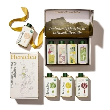 Heraclea Aegean Flavors Gift Box: Infused Olive Oils Set - 4 Bottles, Organic EVOO, Cold Pressed