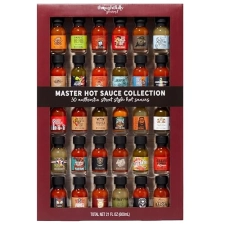 Thoughtfully Premium Gourmet Hot Sauce Collection Sampler Set - 30 Flavors with Garlic Herb and More