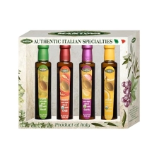 Mantova Organic Flavored EVOO Variety Pack - Garlic, Basil, Chili, Lemon (8.5 oz x 4) - Ideal for Cooking, Dressing, and Gifting.