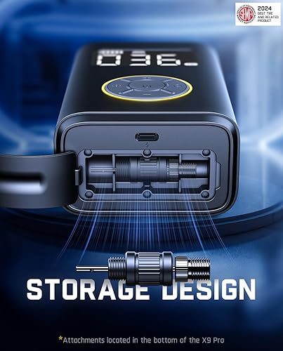 FANTTIK X9 PRO PORTABLE TIRE INFLATOR | FAST INFLATE ELECTRIC BIKE PUMP | DIGITAL GAUGE | 150PSI AIR COMPRESSOR