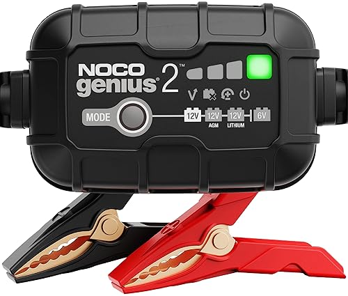 NOCO GENIUS2: SMART BATTERY CHARGER 2A FOR LEAD-ACID & LITHIUM BATTERIES