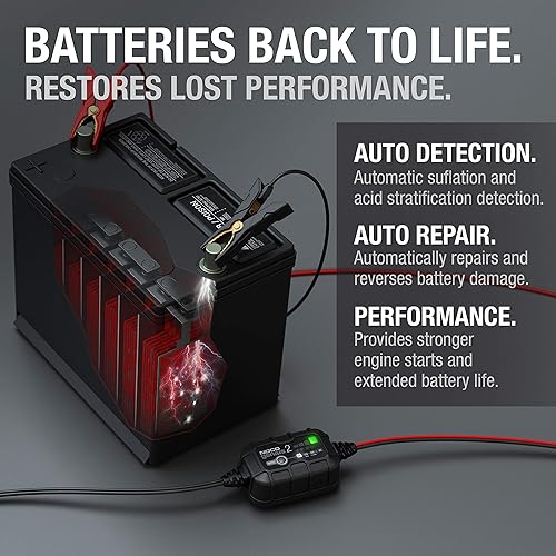 NOCO GENIUS2: SMART BATTERY CHARGER 2A FOR LEAD-ACID & LITHIUM BATTERIES