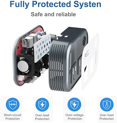 FOVAL 200W CAR POWER INVERTER WITH 4 USB PORTS - 12V DC TO 110V AC ADAPTER