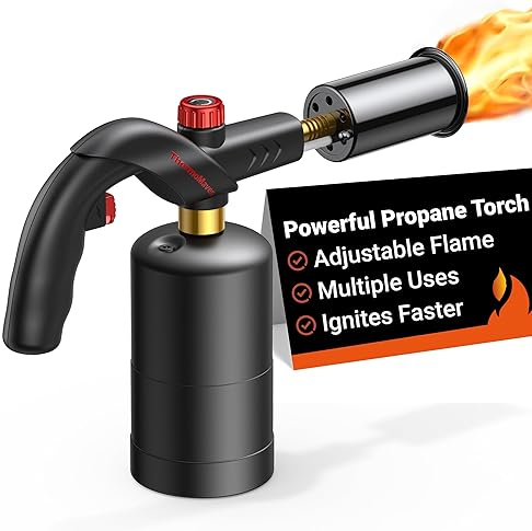 THERMOMAVEN ADJUSTABLE CULINARY PROPANE TORCH FOR SOUS VIDE, BBQ & GRILL - PROPANE TANK NOT INCLUDED