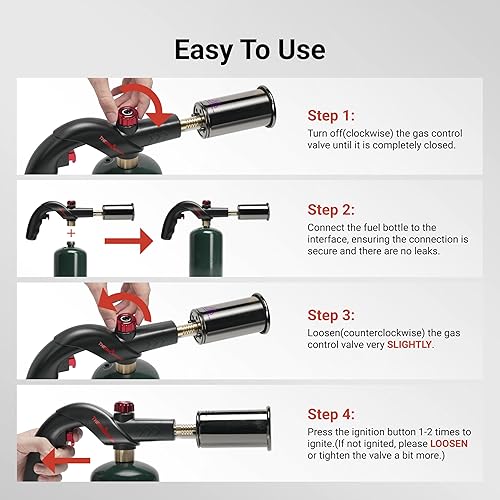 THERMOMAVEN ADJUSTABLE CULINARY PROPANE TORCH FOR SOUS VIDE, BBQ & GRILL - PROPANE TANK NOT INCLUDED