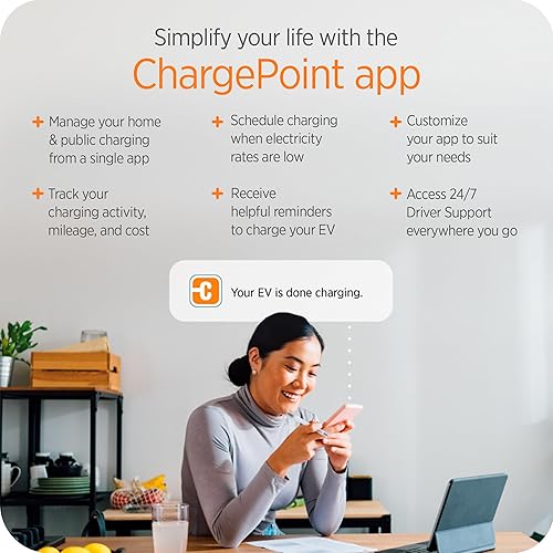 CHARGEPOINT HOMEFLEX LEVEL 2 EV CHARGER J1772 - FAST HARDWIRED CHARGING FOR ELECTRIC CARS