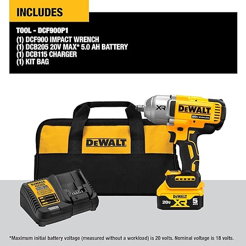 DEWALT 20V MAX CORDLESS IMPACT WRENCH KIT WITH 4 SPEED MODES (DCF900P1)