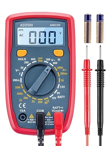 ASTROAI DIGITAL MULTIMETER TESTER 2000 COUNTS WITH VOLTAGE, CURRENT, RESISTANCE MEASUREMENT - BLUE