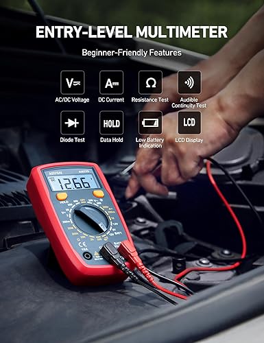 ASTROAI DIGITAL MULTIMETER TESTER 2000 COUNTS WITH VOLTAGE, CURRENT, RESISTANCE MEASUREMENT - BLUE