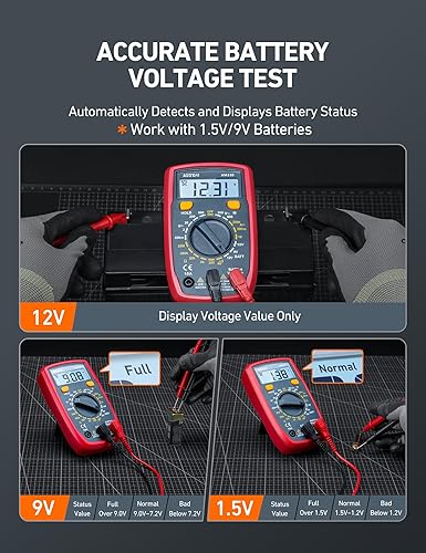 ASTROAI DIGITAL MULTIMETER TESTER 2000 COUNTS WITH VOLTAGE, CURRENT, RESISTANCE MEASUREMENT - BLUE