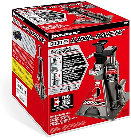 ALLTRADE TOOLS POWERBUILT 3 TON ALL-IN-ONE CAR LIFT & JACK STANDS - 6000 LB CAPACITY - HEAVY DUTY UNIJACK