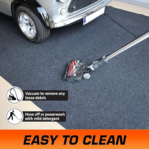 ARMOR ALL ORIGINAL GARAGE FLOOR MAT (17' X 7'4") - USA MADE CHARCOAL MAT FOR SURFACE PROTECTION AND GARAGE TRANSFORMATION