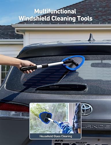 ASTROAL CAR INTERIOR CLEANING KIT WITH EXTENDABLE HANDLE & 4 MICROFIBER PADS