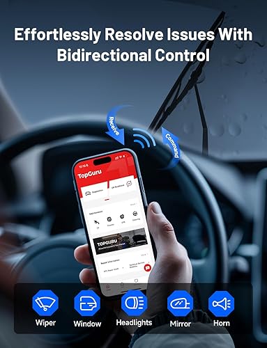 TOPDON TOPSCAN BLUETOOTH OBD2 SCANNER: BI-DIRECTIONAL WIRELESS DIAGNOSTIC TOOL FOR IOS & ANDROID, RESET, REPAIR GUIDES, CHECK ENGINE CODE READER