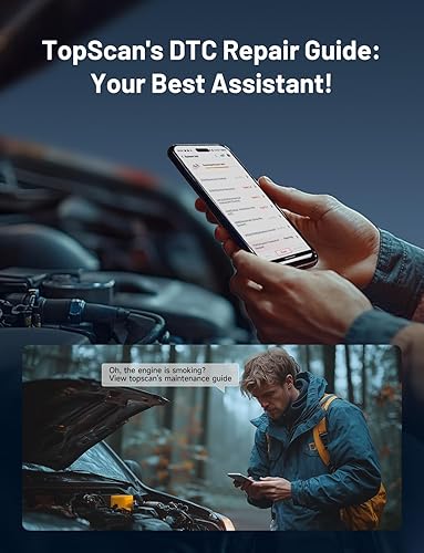 TOPDON TOPSCAN BLUETOOTH OBD2 SCANNER: BI-DIRECTIONAL WIRELESS DIAGNOSTIC TOOL FOR IOS & ANDROID, RESET, REPAIR GUIDES, CHECK ENGINE CODE READER