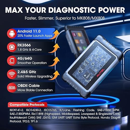 AUTEL SCANNER MAXICOM MK808S: 2025 BIDIRECTIONAL TOOL WITH ADVANCED FUNCTIONS