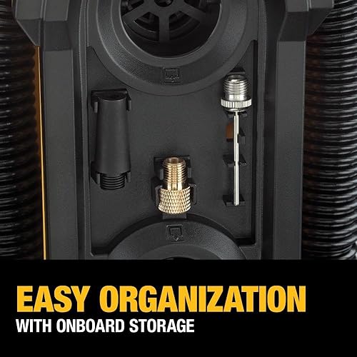 DEWALT 20V MAX PORTABLE TIRE INFLATOR AIR COMPRESSOR WITH AUTOMATIC SHUT OFF AND LED LIGHT