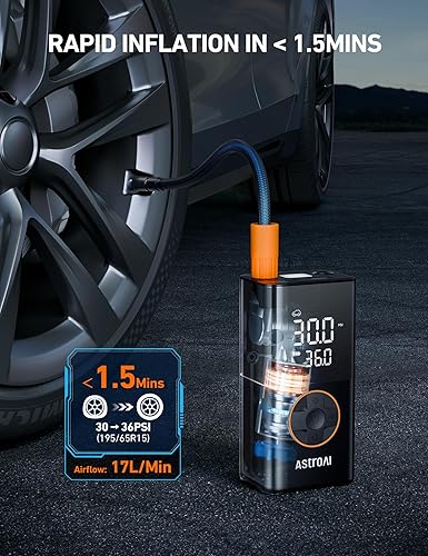 ASTROAL PORTABLE CORDLESS TIRE INFLATOR PUMP WITH LED DISPLAY - 150 PSI, AUTO/MOTORCYCLE/BIKE/BALL