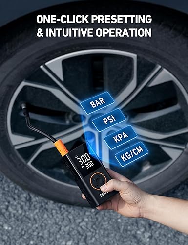 ASTROAL PORTABLE CORDLESS TIRE INFLATOR PUMP WITH LED DISPLAY - 150 PSI, AUTO/MOTORCYCLE/BIKE/BALL