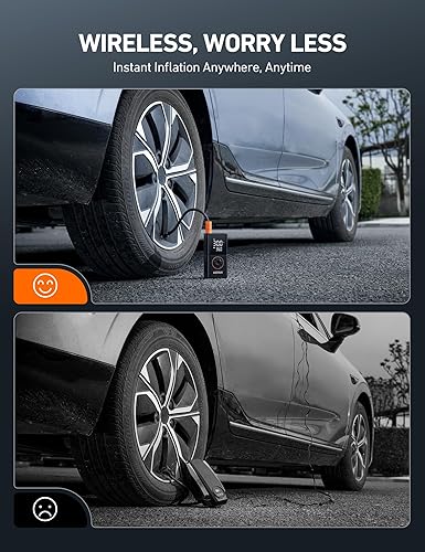 ASTROAL PORTABLE CORDLESS TIRE INFLATOR PUMP WITH LED DISPLAY - 150 PSI, AUTO/MOTORCYCLE/BIKE/BALL