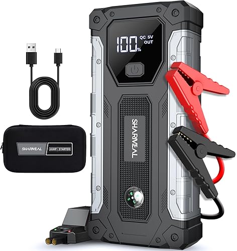 FOSHAN 3000A CAR JUMP STARTER FOR 9.0L GAS & 7.0L DIESEL ENGINES, PORTABLE 12V JUMP BOX WITH LED LIGHT