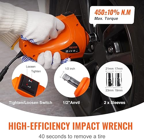 VEVOR ELECTRIC CAR JACK, 5 TON/11023 LBS HYDRAULIC JACK LIFT WITH ELECTRIC IMPACT WRENCH, BUILT