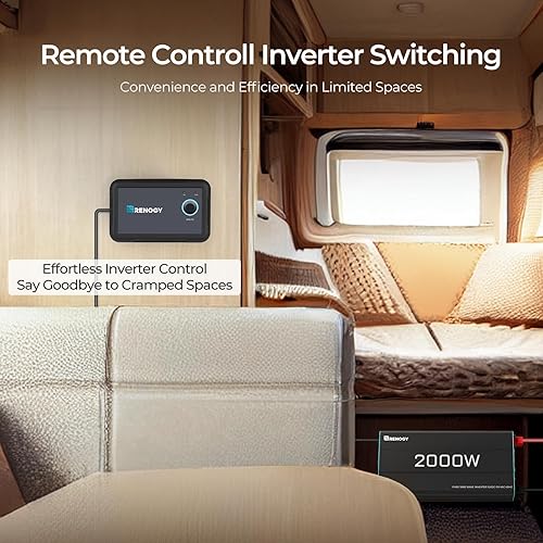RENOGY INVERTER P2 2000W PURE SINE WAVE INVERTER 12V DC TO 110V AC CONVERTER, OFF-GRID SOLAR POWER
