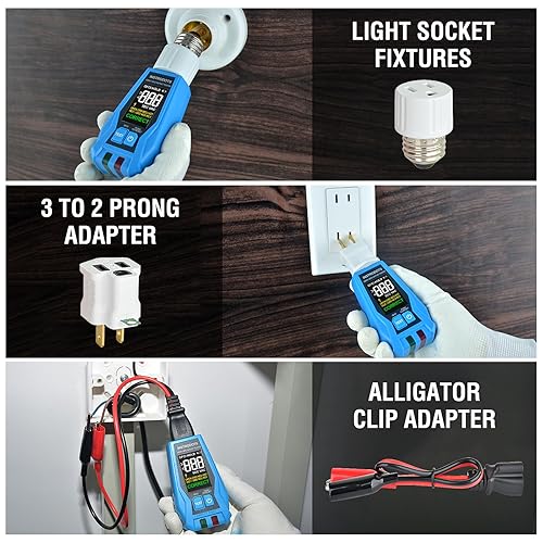 CIRCUIT BREAKER FINDER TOOL WITH ACCESSORIES, 90-135V AC DIGITAL BREAKER FINDER WITH INTEGRATED GFCI